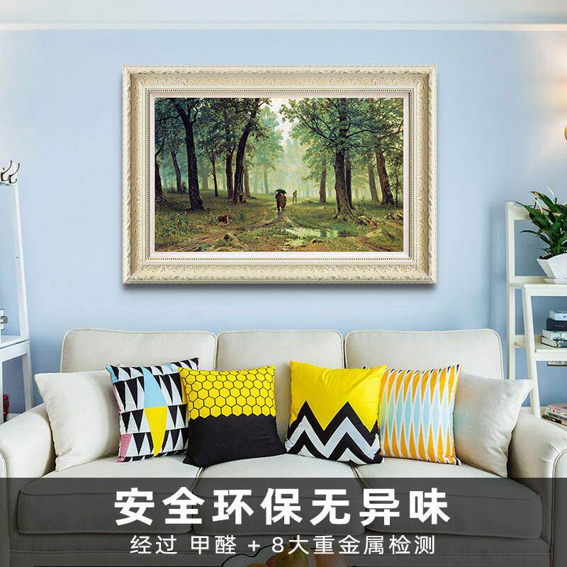风色雨中的橡树林希什金风景油画欧式客厅挂画玄关书房装饰画