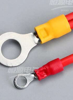 RV200pcs盒装冷压端子 圆型预绝缘端子O型纯铜接线端子压线鼻子