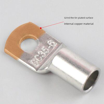 铜耳35 50 70 95120方形6/8/10cm螺丝孔铜线耳镀锡短线鼻