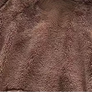thumbnail for Under the front collar, brown background white pointed hook brown plush straight hoodie set 88011702