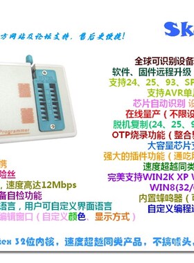 SkyPRO 全新版本 24 25 93 BIOS SPI FLASH AVR 编程器 烧录器
