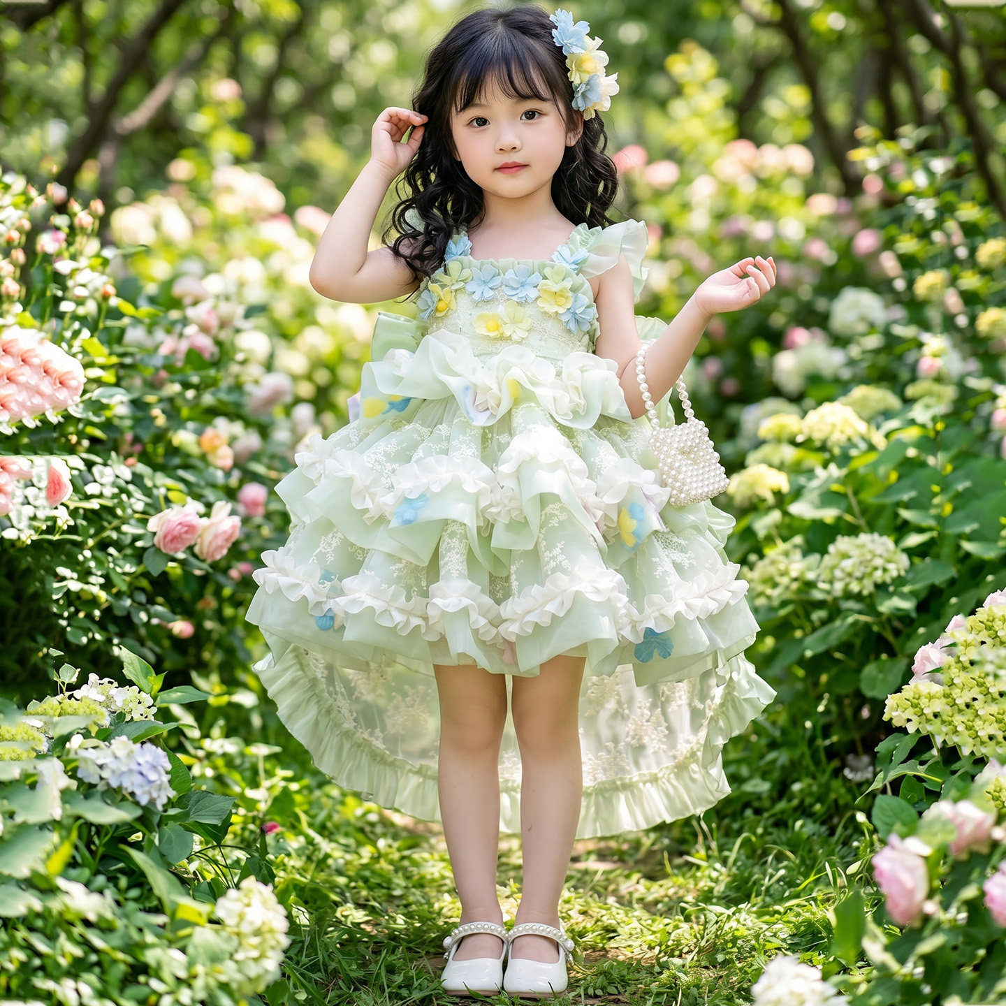 女童洛丽塔夏季蛋糕裙两件套