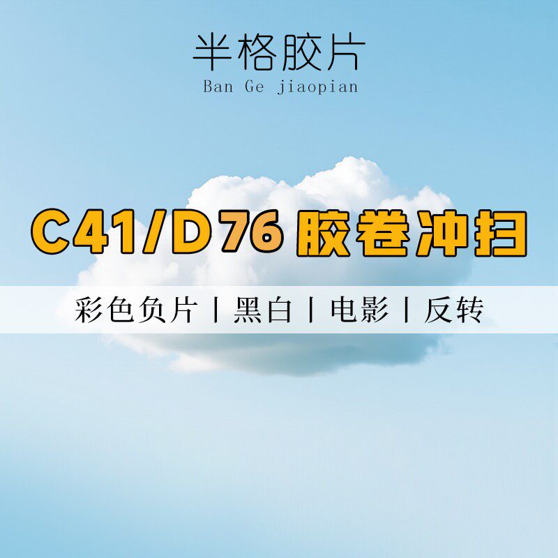 胶卷冲扫C41 D76彩色负片 黑白电影 反转 一次性胶卷冲洗扫描照片