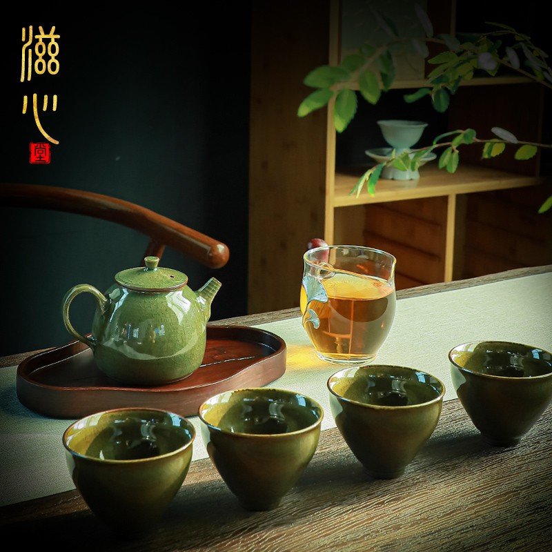 吴继旺快客杯功夫茶具套装旅行便携户外收纳包一壶四杯陶瓷泡茶壶
