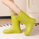 通勤雨鞋 轻便平底厨房工作胶鞋 短筒时尚 百搭中筒雨靴女防滑防水鞋