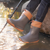 加绒水鞋 户外防水厚底胶鞋 中筒雨靴轻便耐磨大码 耐穿男女防滑雨鞋