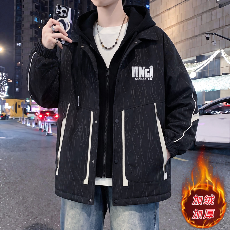 夹克时尚撞色印花设计防寒外套