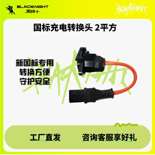 黑骑士 新国标电动车充电转换头 2平方纯铜 电瓶车充电器转换线