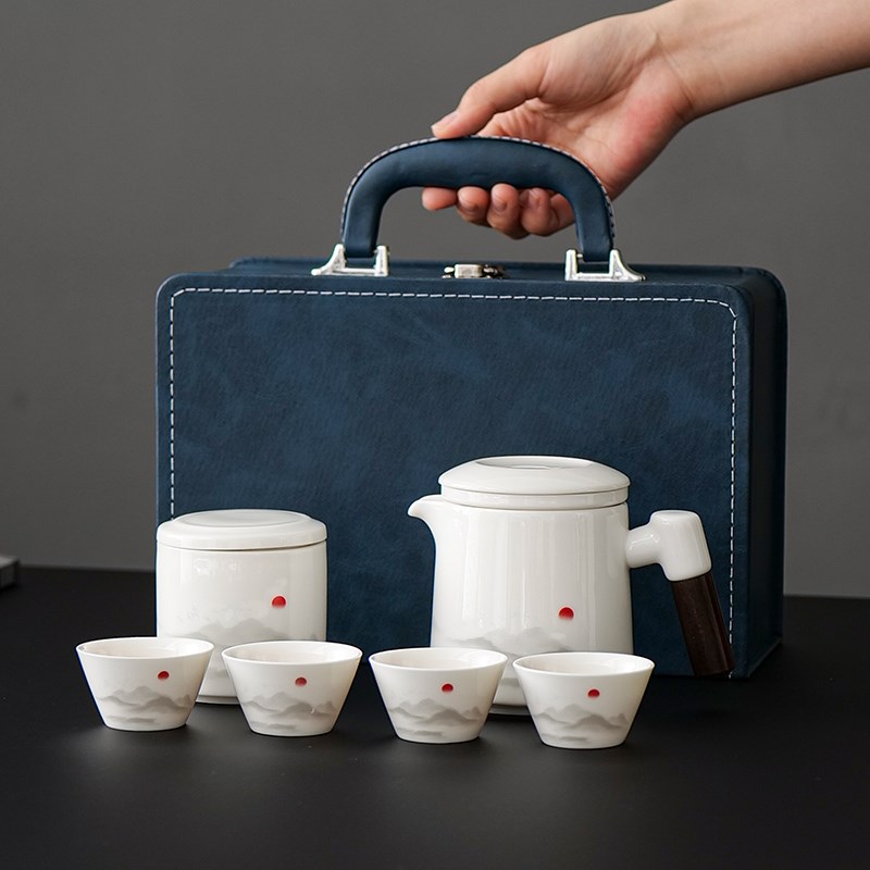 旅行茶具套装户外露营泡茶壶喝装备便携带包一壶四杯随手礼品定制