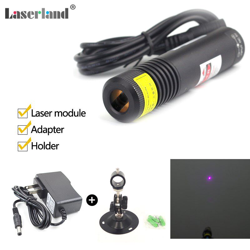 22*100 405nm蓝紫光激光器 100mW 5VDC 点状激光模组玻璃镜片