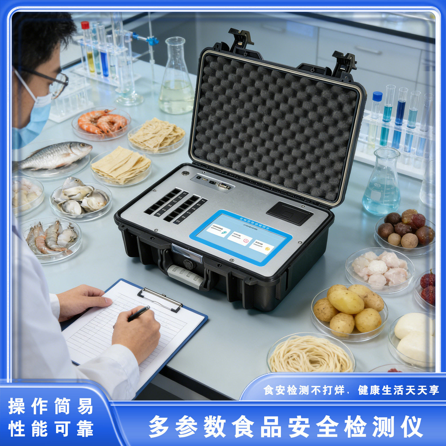 多参数食品安全检测仪农药残留检测山梨酸钾糖精钠手提箱检测仪