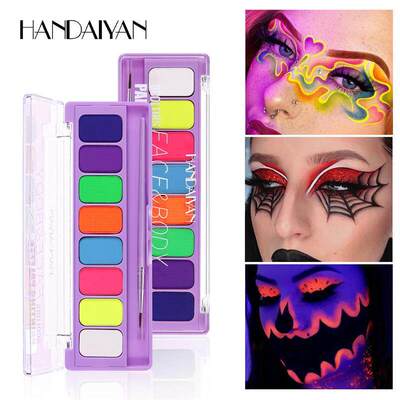 Fluorescent Face Paint Palette 8 色速干万圣节面部彩绘