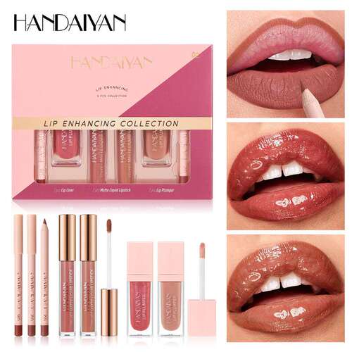 6 Pcs Lip Gloss Set 防水易上色哑光唇釉唇蜜套装