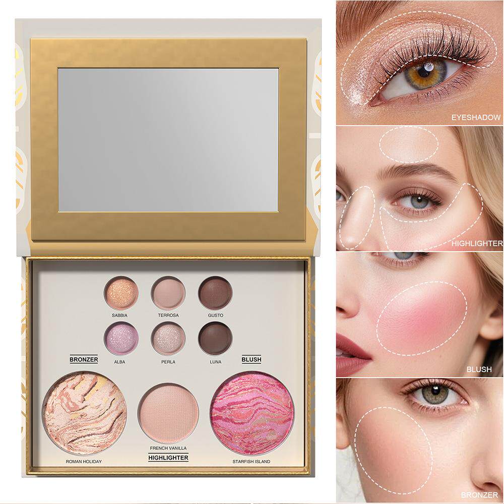 9 Color All-in-One Contour Palette 眼影腮红高光修容一体盘