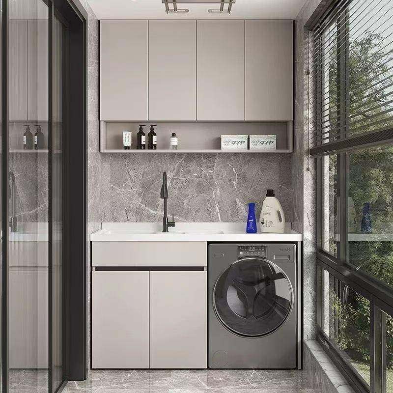 佛山全铝阳台洗衣机柜焊接整板储物吊柜烘干机一体组合柜带搓衣板,基础建材,其它,淘宝优惠券,粉丝福利购,淘宝优惠卷