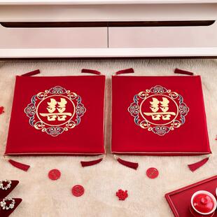 跪垫结婚一对新娘坐福垫红色敬茶改口喜垫子拜堂敬酒跪跪拜百福垫