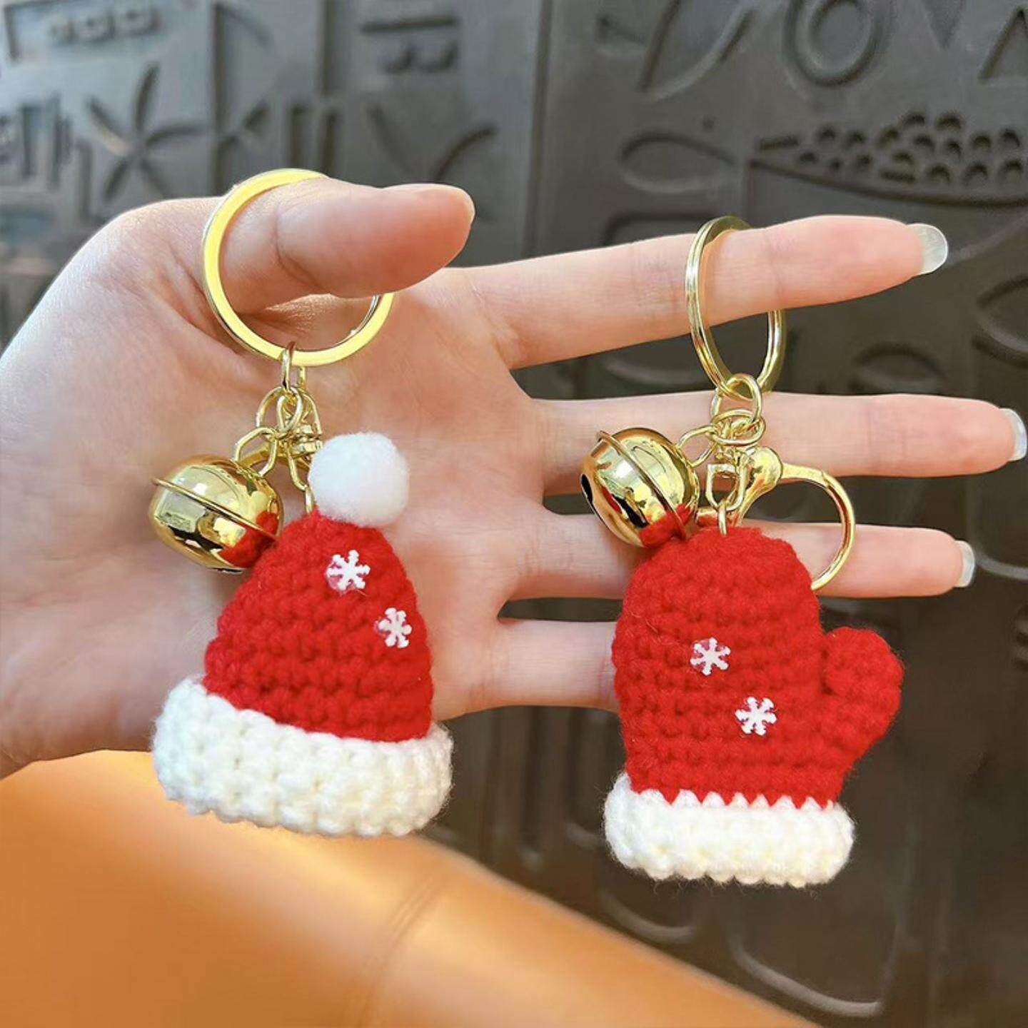 毛线钩织帽子手套钥匙扣圣诞节小礼品钥匙链创意圣诞礼物包包挂件