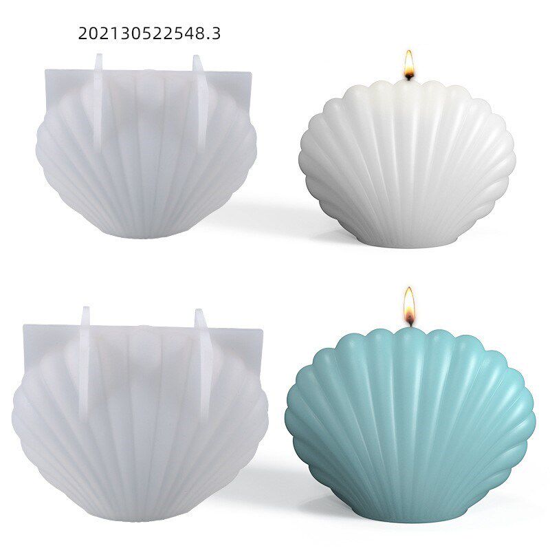 diy水晶滴胶树脂模具扇形贝壳摆台饰品蜡烛硅胶模具