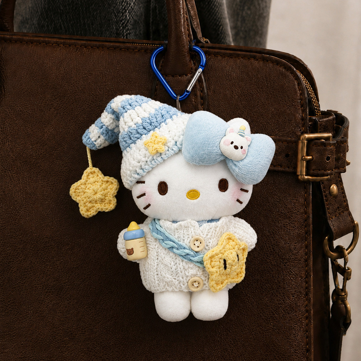正版三丽鸥hellokitty晚安圣诞星星kt毛绒公仔包包挂件生日礼物女