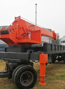 12吨拖拉机吊钢筋运输平板随车吊机拖拉机牵引平板吊车