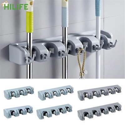 Plastic Mop Holder Wall Mounted Broom Hook 345 Position Mult