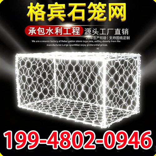 格宾网石笼网箱固滨笼河道镀锌铅丝石笼覆塑雷诺护垫宾格网绿滨垫