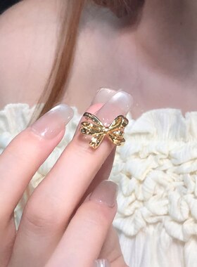 新中式浪漫缎带结戒指女个性百搭