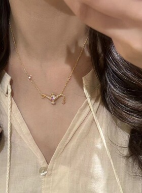 法式复古粉色爱心阿拉丁神灯吊坠