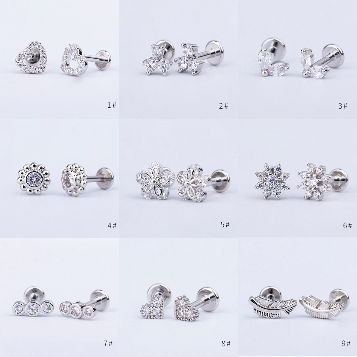 .粗钛钢铜镀金唇钉耳钉时尚叶子心型唇唇钉耳钉耳骨钉,饰品/流行首饰/时尚饰品新,唇环/唇钉,淘宝优惠券,粉丝福利购,淘宝优惠卷