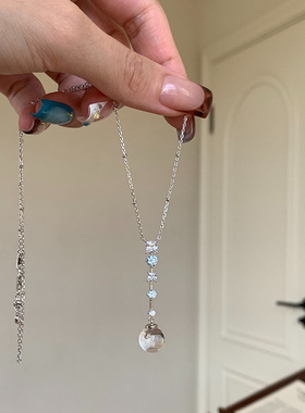 绝对零度清冷微镶锆石冰透圆珠女