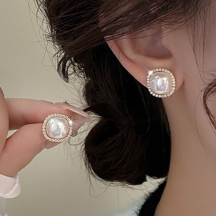 满钻珍珠耳钉轻奢高级感复古耳环新款爆款气质小众设计感耳饰,饰品/流行首饰/时尚饰品新,耳钉,淘宝优惠券,粉丝福利购,淘宝优惠卷