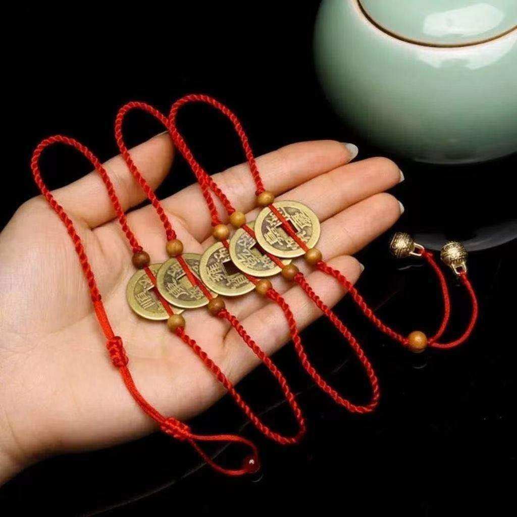 五帝钱红绳腰链本命年铜钱桃木编织腰带男女款腰链,饰品/流行首饰/时尚饰品新,腰链,淘宝优惠券,粉丝福利购,淘宝优惠卷