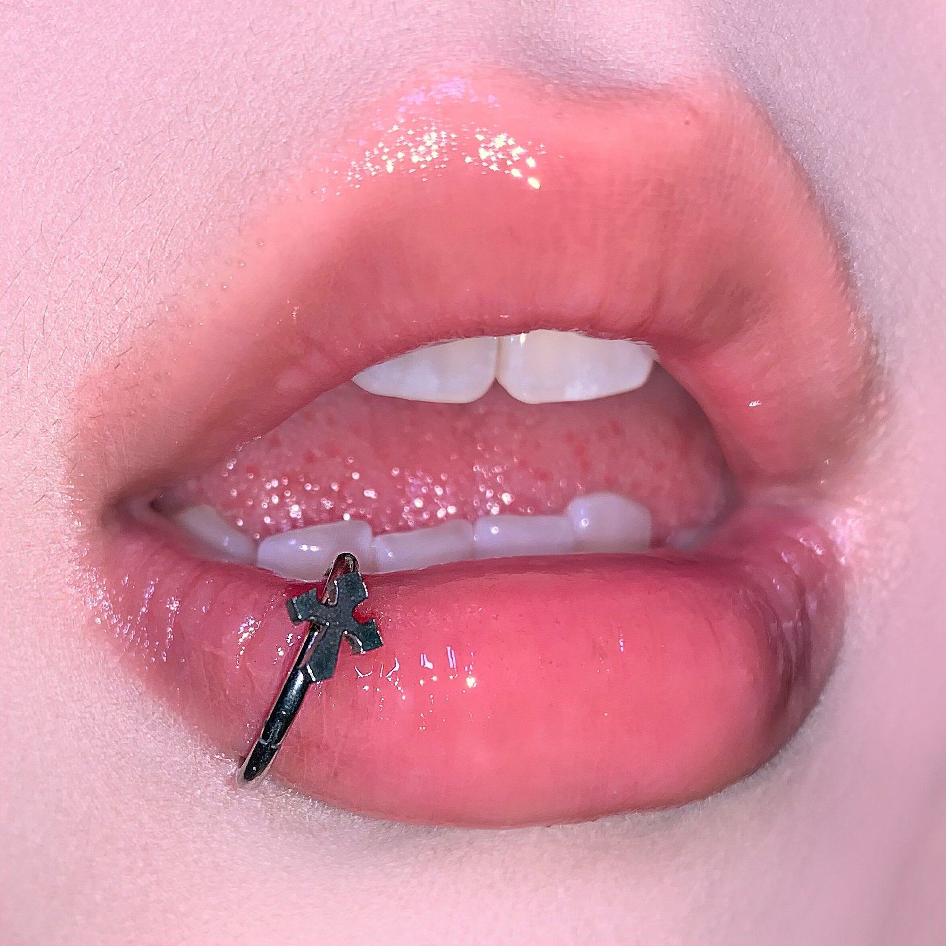 十字架缝圈唇环五角星爱心钛钢闭合环穿刺饰品欧美风格设计感唇钉,饰品/流行首饰/时尚饰品新,唇环/唇钉,淘宝优惠券,粉丝福利购,淘宝优惠卷