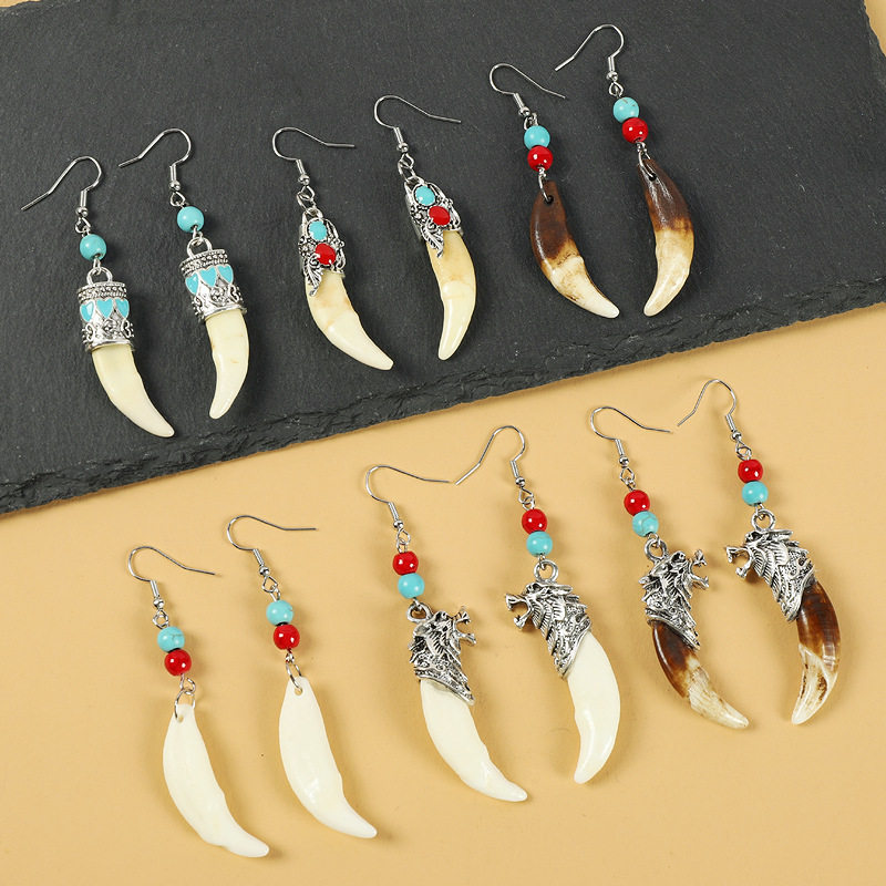 藏式民族风狼牙耳环藏银镶嵌真藏獒狗牙个性气质小众耳坠藏族耳饰,饰品/流行首饰/时尚饰品新,民族风耳饰,淘宝优惠券,粉丝福利购,淘宝优惠卷