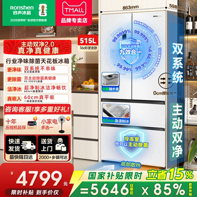 容声60cm零嵌法式冰箱双系统515L