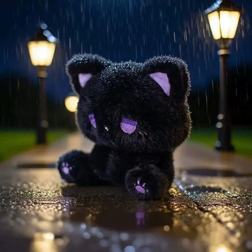 网红小猫玩偶熊呆呆公仔毛绒玩具超萌emo小猫咪娃娃坐姿生日礼物