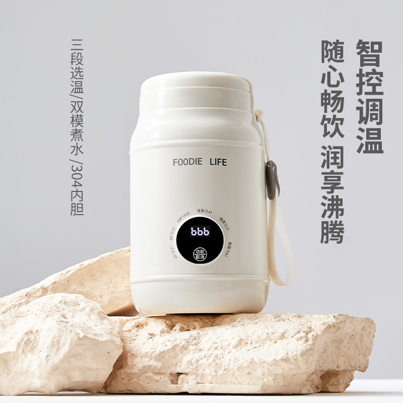 便携式烧水杯烧水壶小型外出冲泡奶恒温壶电热水杯加热旅行电煮杯