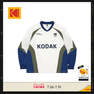 KODAK柯达潮流梭织舒适时尚宽松版型户外运动卫衣男女同款V领卫衣