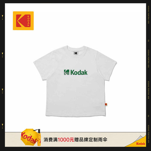KODAK柯达针织短袖T恤女2025年夏季经典圆领舒适透气简约