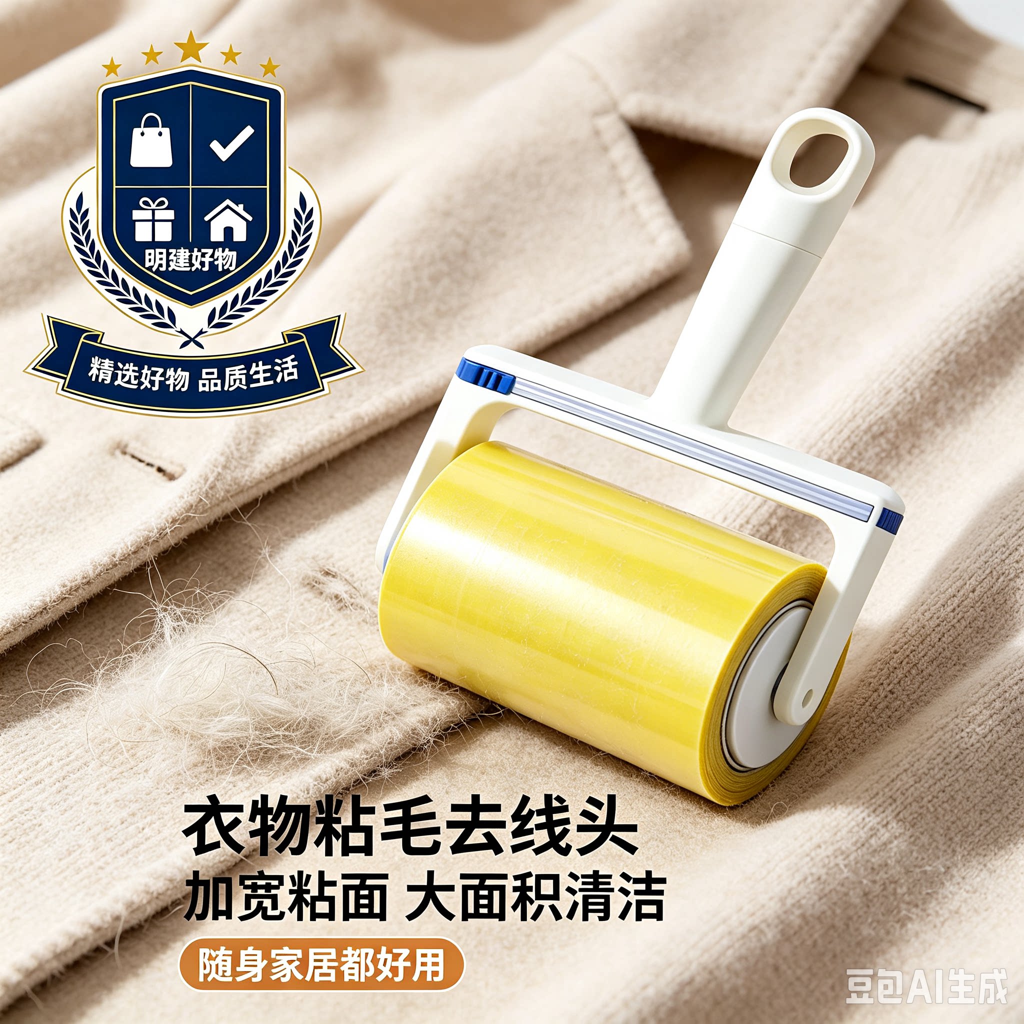 粘毛滚筒卷胶带家用滚刷床上清理粘毛神器反向透明胶带粘毛器CX2