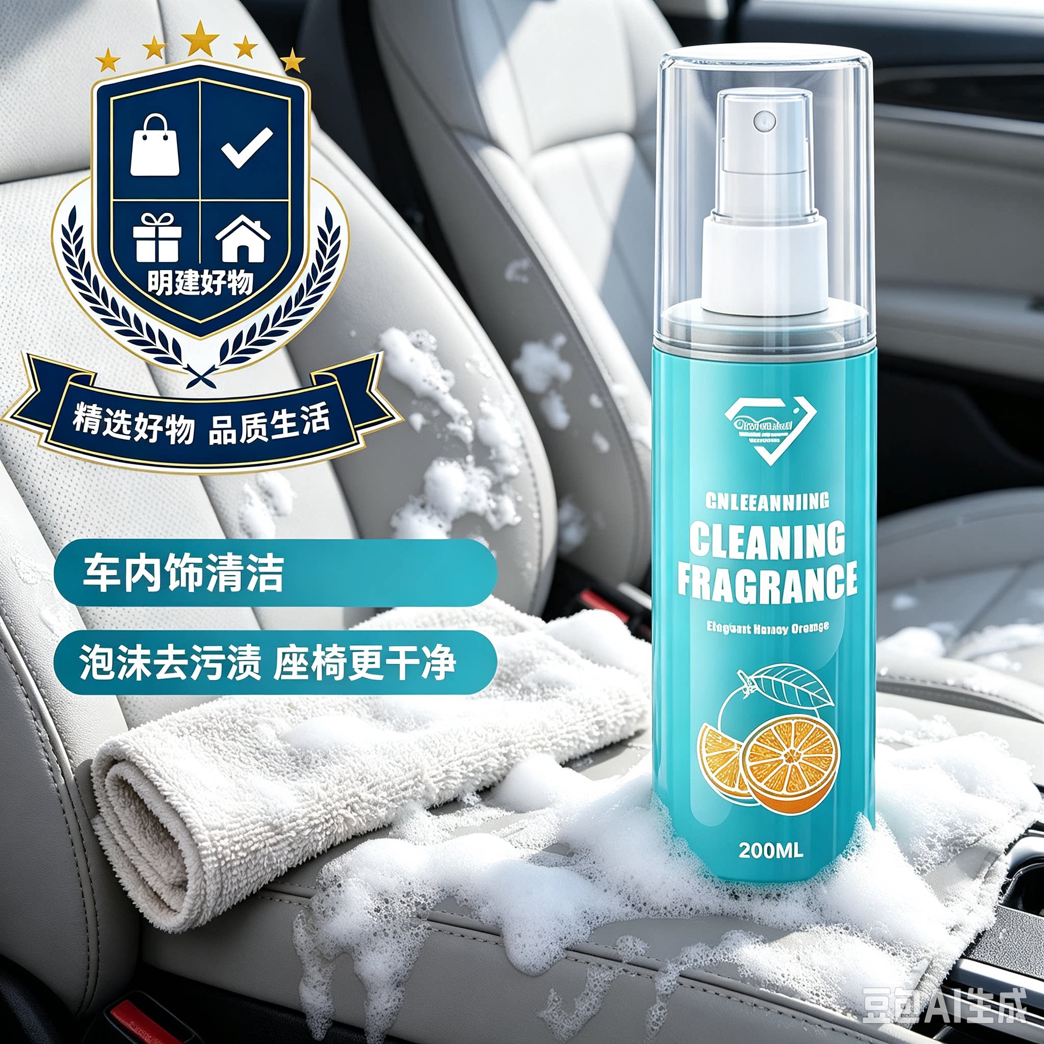 德国蓝海豚抑菌清洁香氛汽车内饰清洗护理剂强力去污翻新神器CX3