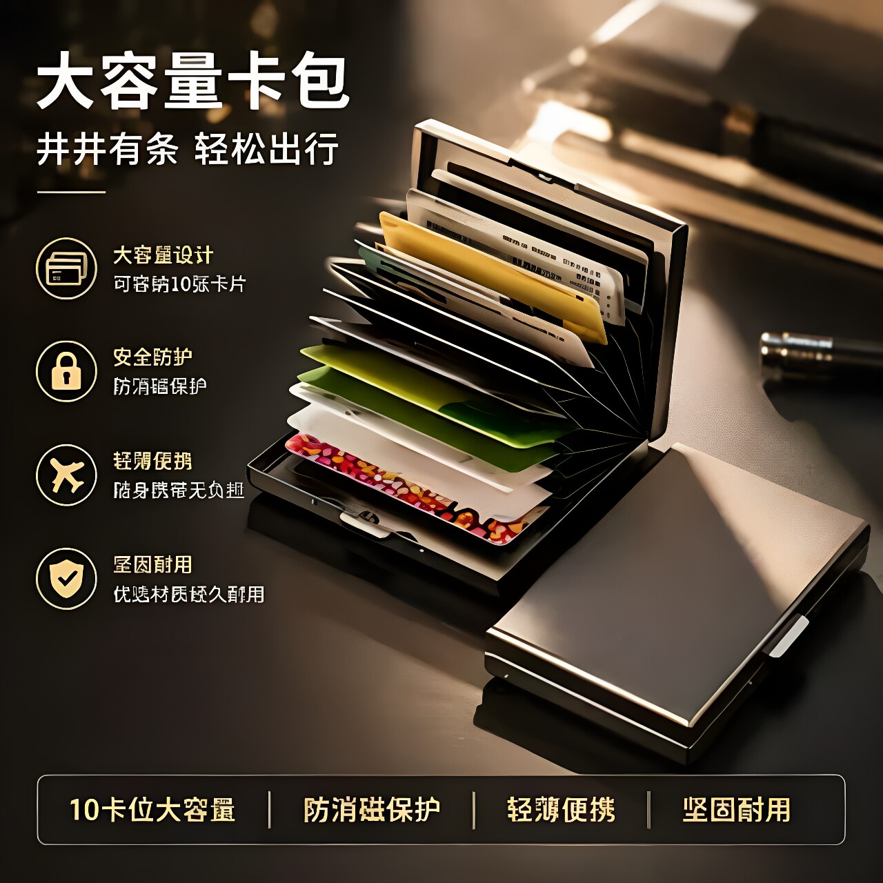 【中秋促销 】高品质防盗刷金属卡包男女士卡包防消磁小巧卡盒CL2