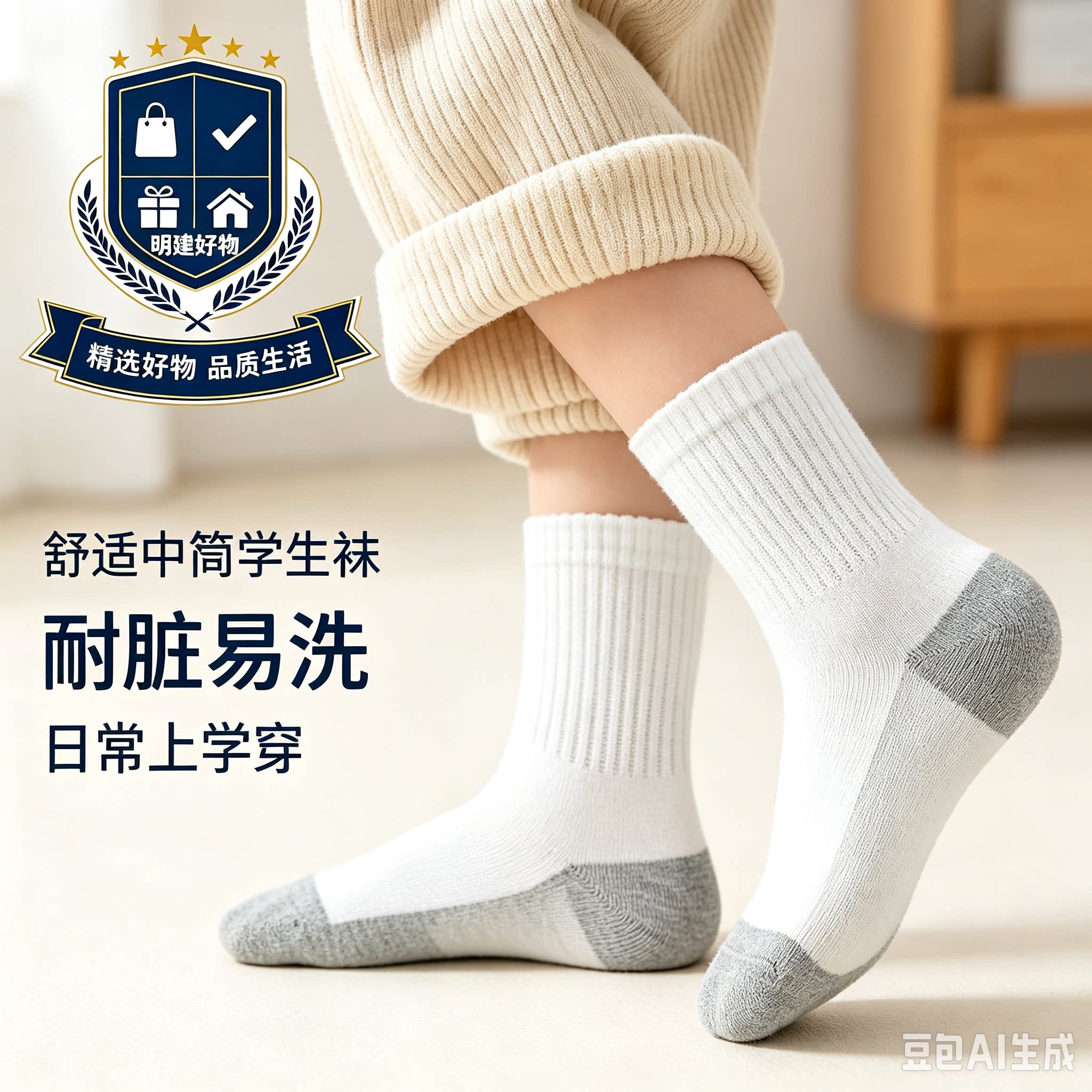 易洗耐脏袜子学生中筒袜春秋季男女四季款运动吸汗户外潜水袜CX