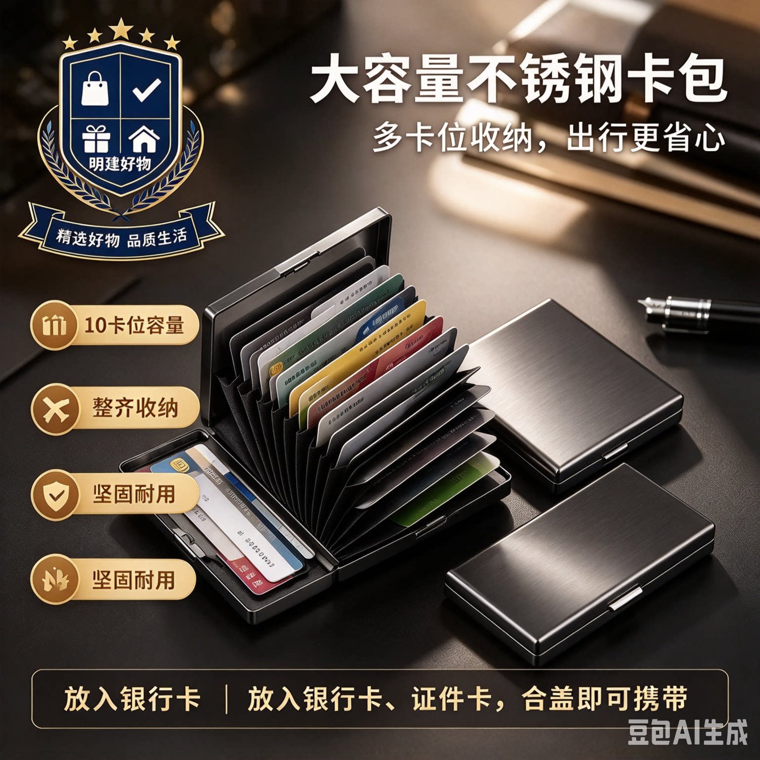 【火爆热销】高品质防盗刷金属卡包男女士卡包防消磁小巧卡盒CL