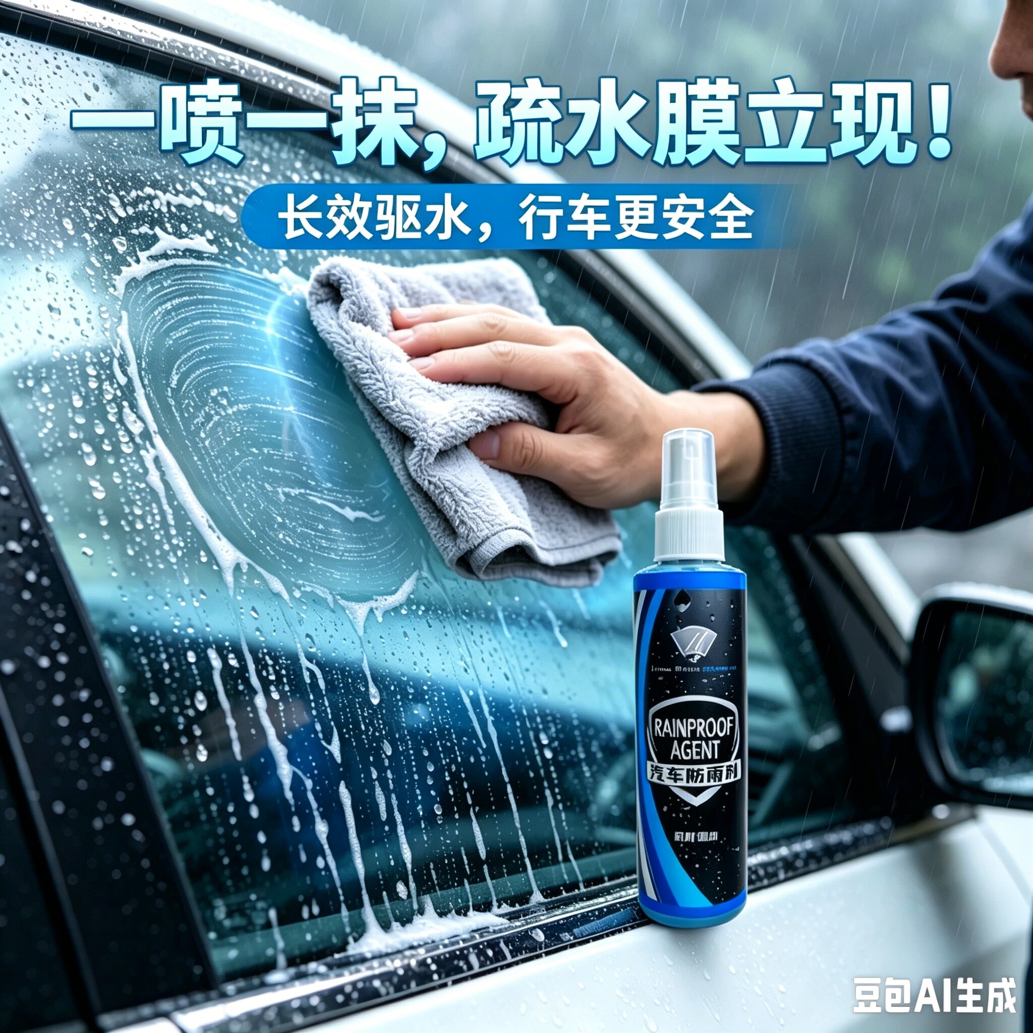 汽车防雨剂玻璃驱水剂 一喷一抹不挂水珠雨水 视野清晰行车安全CX