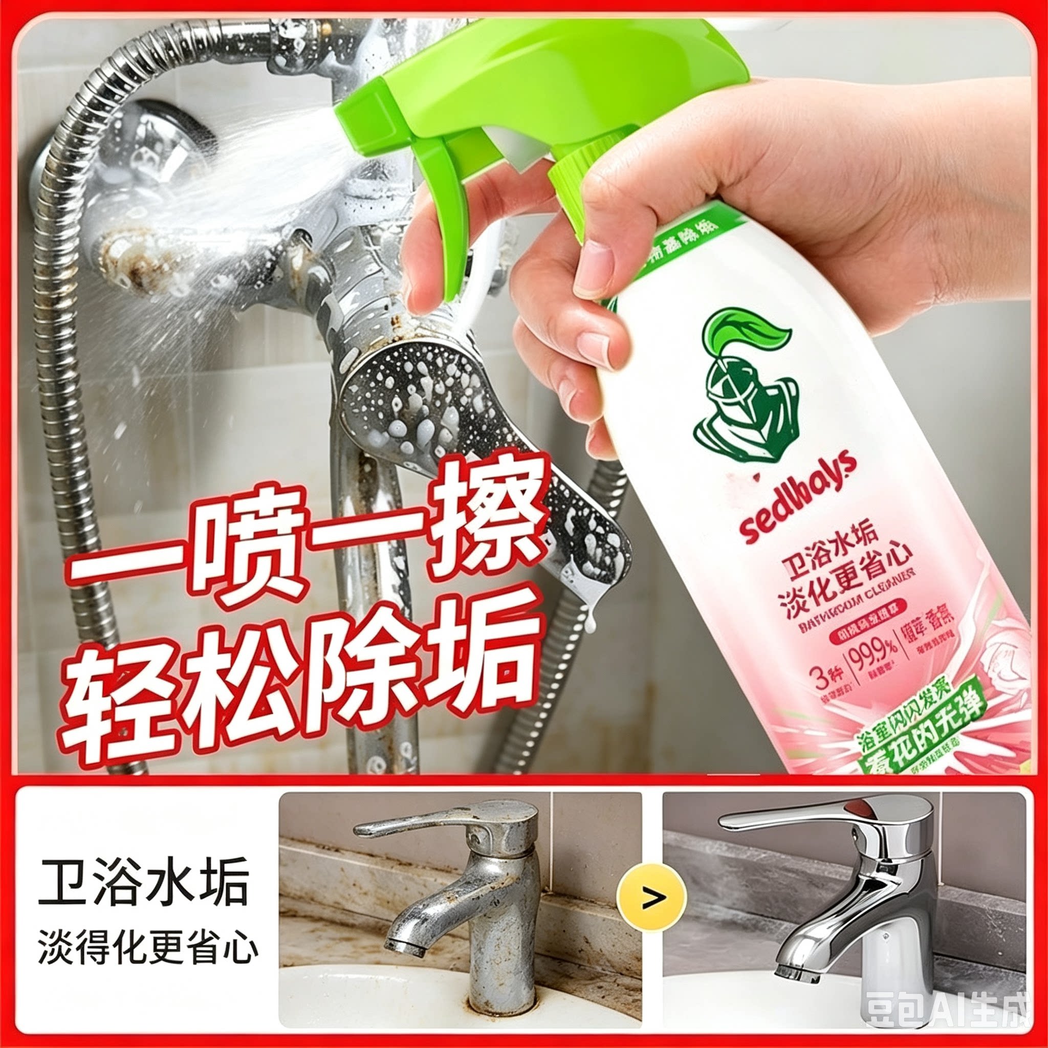 【爆款超值】浴室清洁剂去污除菌玻璃去黄渍除垢卫浴家用ZX