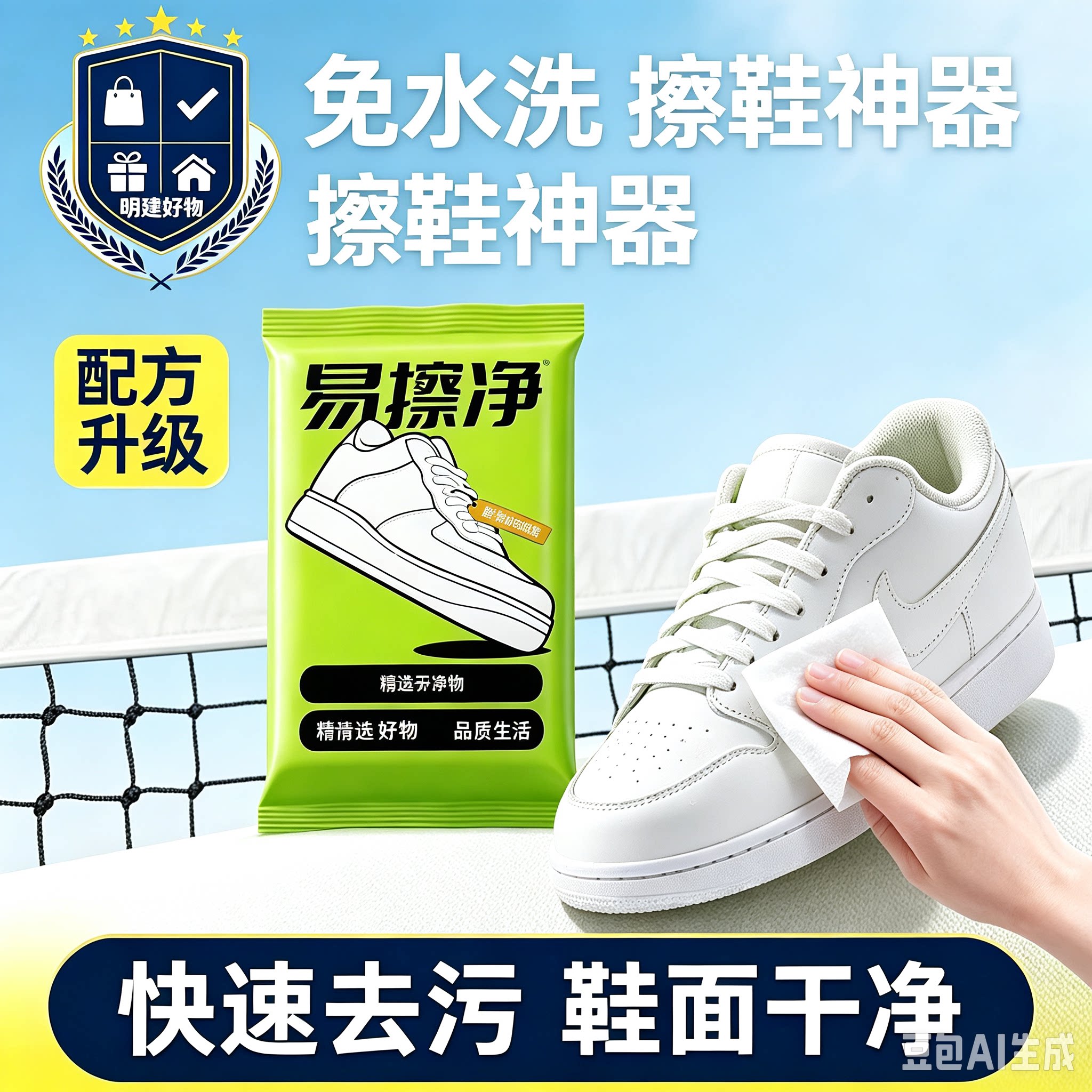擦鞋湿巾小白鞋清洗神器免水洗去污便携式湿巾CL