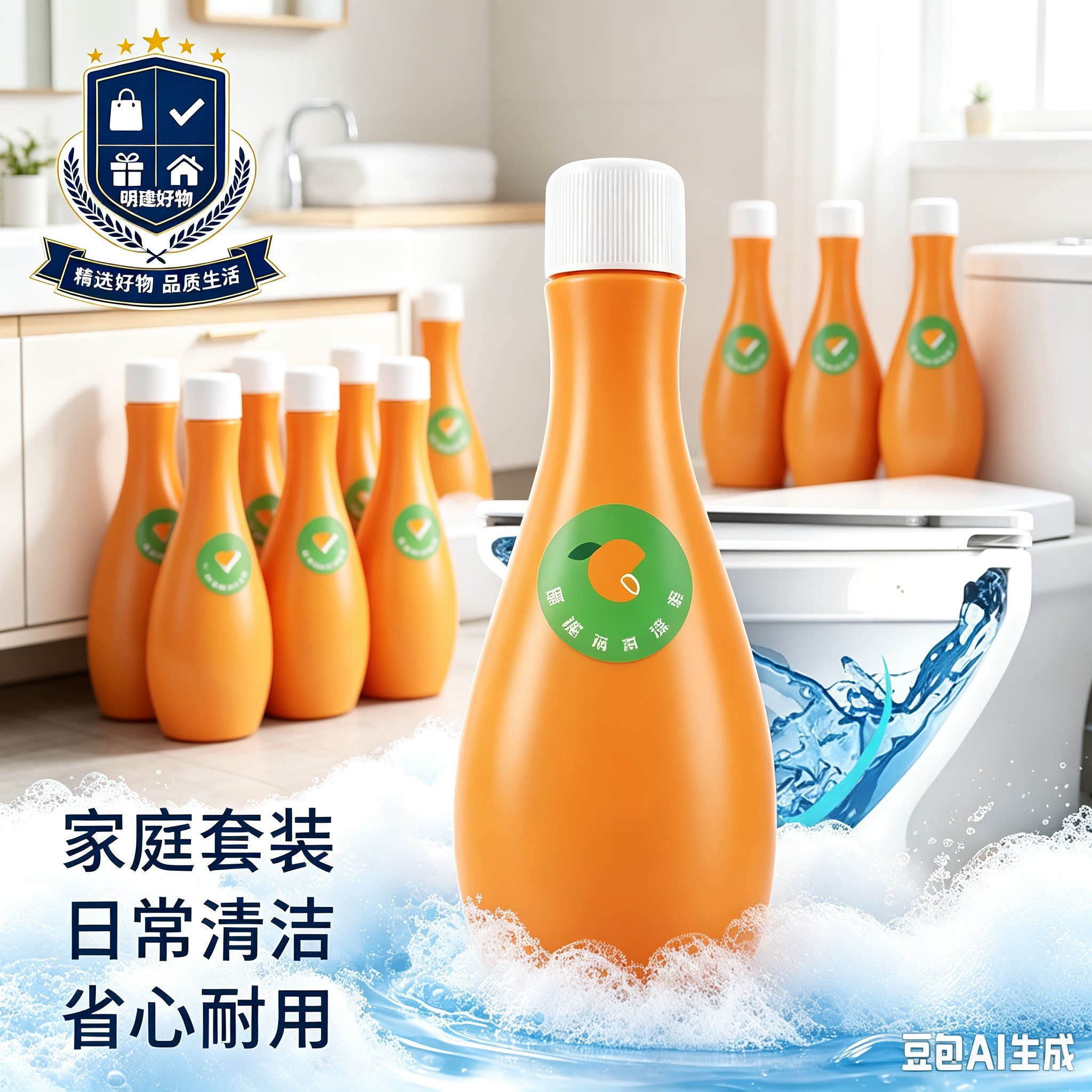 【29.9到手10瓶】浪莱新款保龄球蓝泡泡洁厕宝家用卫生间除臭CX2