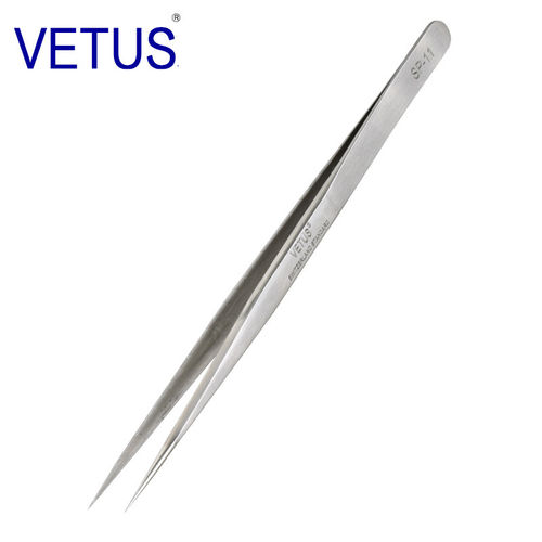 VETUS SP-11精密镊子 302不锈钢防磁防酸（140mm）钟表工具电子维