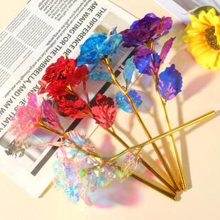 24金玫瑰金箔玫瑰花金箔花玫瑰礼盒妇女节情人节礼物活动小礼品